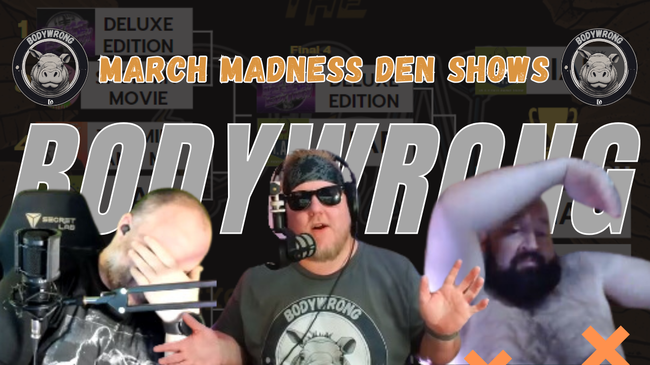 BodyWrong Podcast The conversation starts with some off-topic banter and humorous discussions about pretending to be a woman. The hosts then share stories about messing with mascots and role-playing as characters. They also talk about giveaways and donations they have done. The conversation shifts to elevator troubles and funny videos, including escalator mishaps.